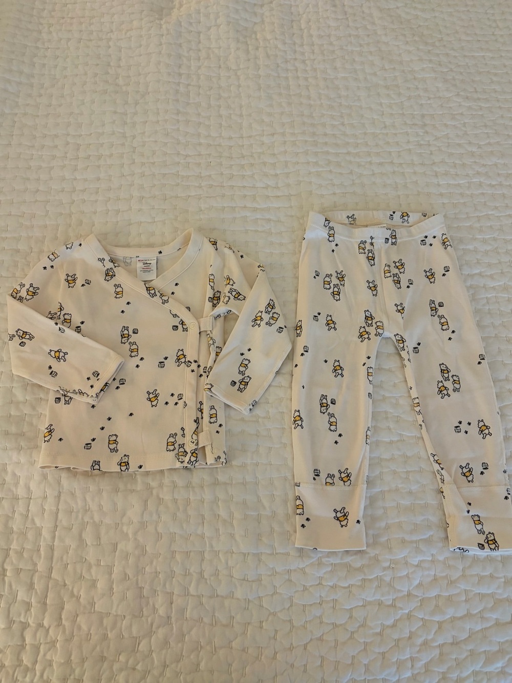 NWOT Hanna Andersson Disney Winnie the Pooh Cotton Kimono Top & Pants Set 18-24M
